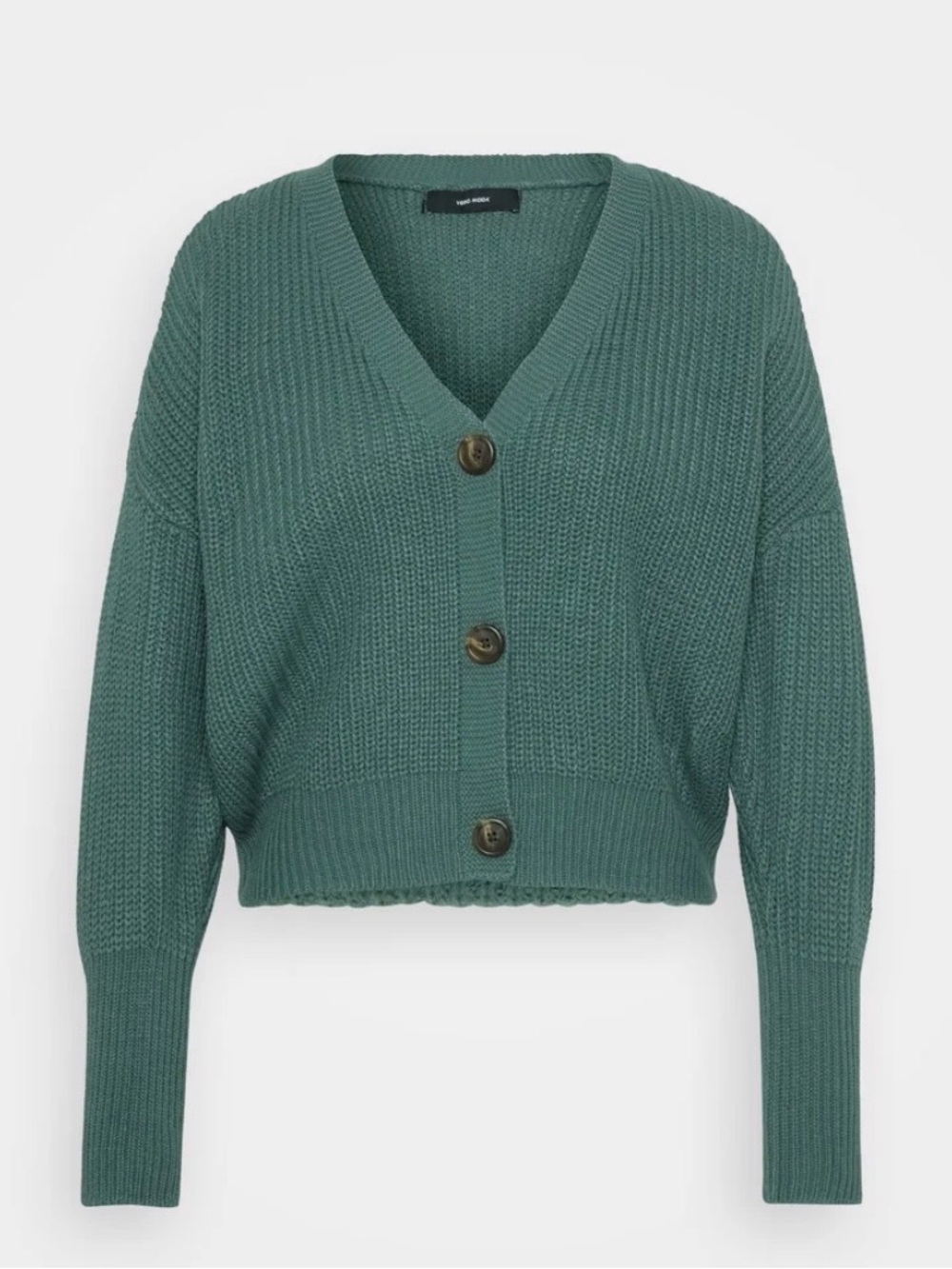 NEW Vero Moda Teal Green V-Neck Button Knit Cardigan NWOT
